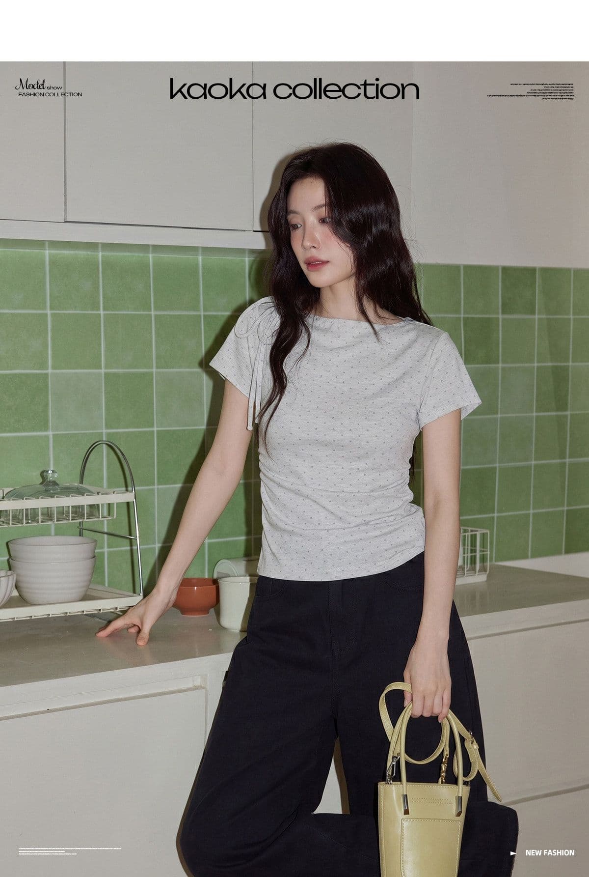 반팔 티셔츠 여성 의류 여름 새로운 트렌디 한 부서 디자인 센스 도트 무늬 몸매 가꾸기 슬림해 보이는 라운드 넥 맨위 상세 이미지 7