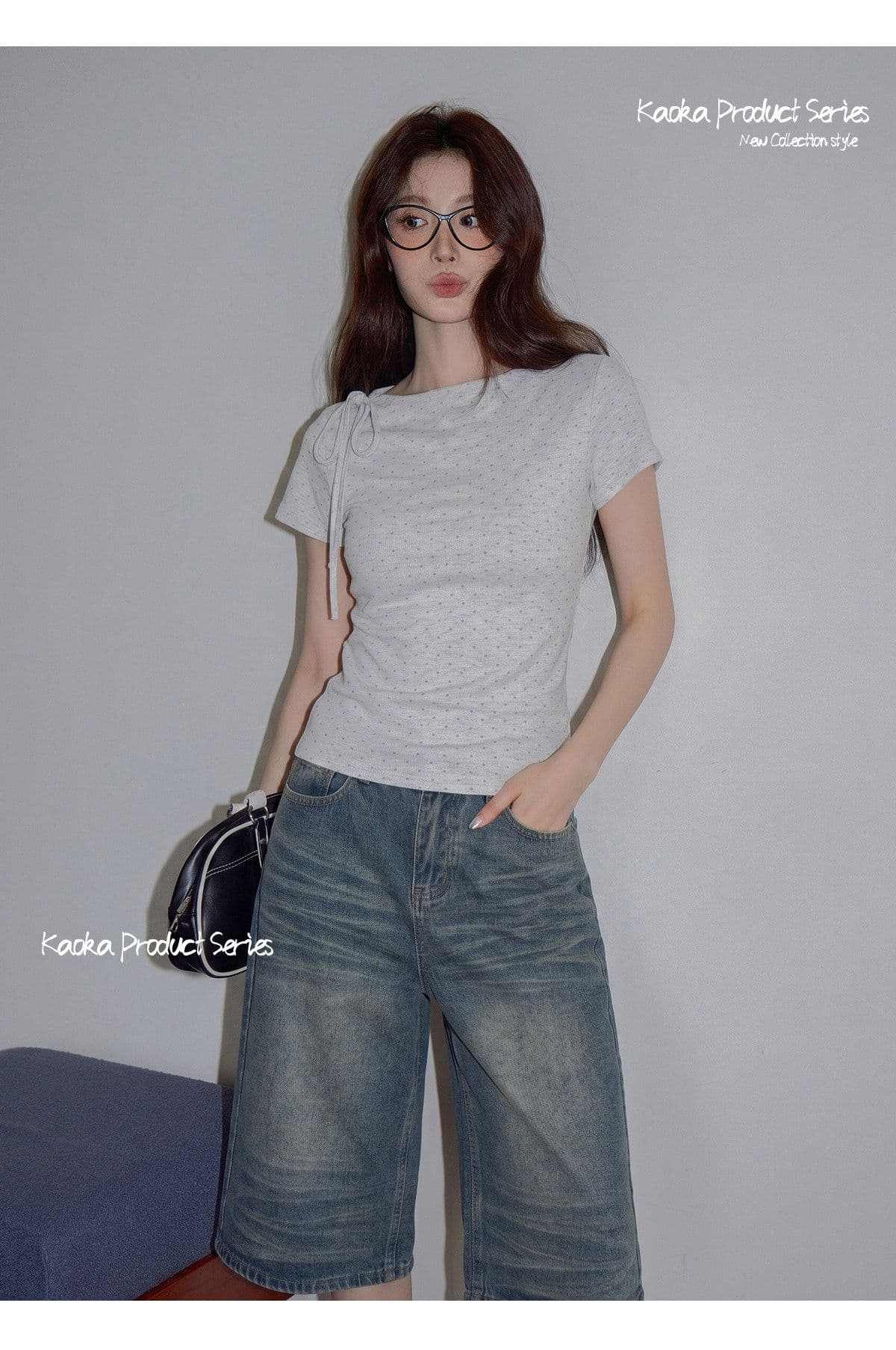 반팔 티셔츠 여성 의류 여름 새로운 트렌디 한 부서 디자인 센스 도트 무늬 몸매 가꾸기 슬림해 보이는 라운드 넥 맨위 상세 이미지 27