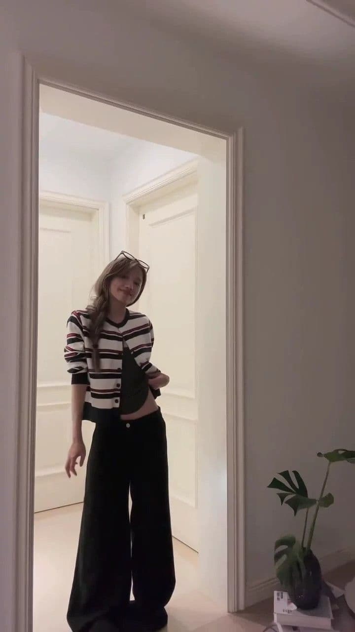 한 부서 가을 겨울 분위기 센스 착용 가져 가라. 스트라이프 니트 스웨터 오픈 가디건 작은 맨위 여성 짧은 외부 가져 가라. 캐주얼 스웨터 코트 상세 이미지 2