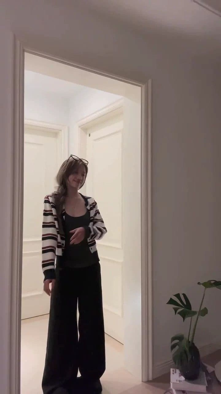 한 부서 가을 겨울 분위기 센스 착용 가져 가라. 스트라이프 니트 스웨터 오픈 가디건 작은 맨위 여성 짧은 외부 가져 가라. 캐주얼 스웨터 코트 상세 이미지 3