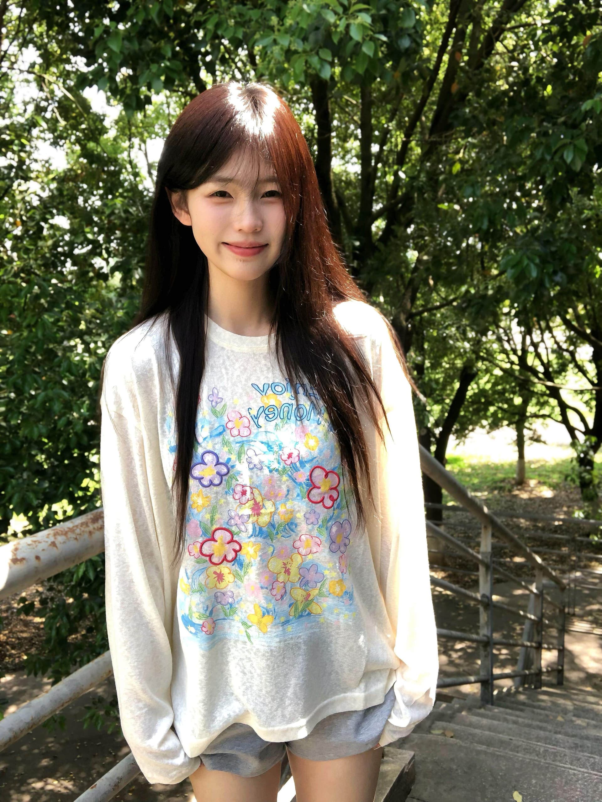 눈꽃 면 한 부서 화이트 자외선 차단 프린트 긴팔 티셔츠 여성 여름 얇은 스타일 루즈핏 Tulle 아름다운 블라우스 상세 이미지 1