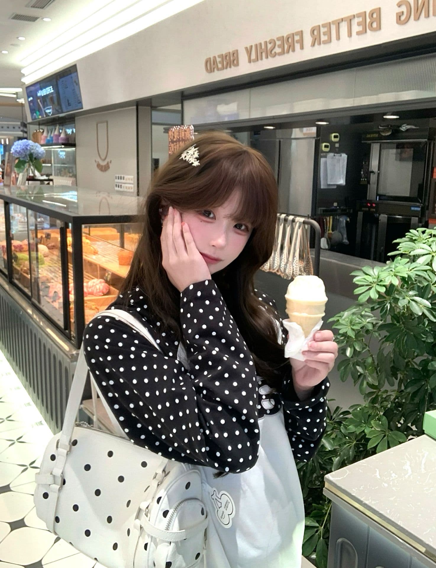 원본 크기 자수 패치 네리 가게 천 19 지점 220 그램 순면 긴팔 티셔츠 여성 이미지 4