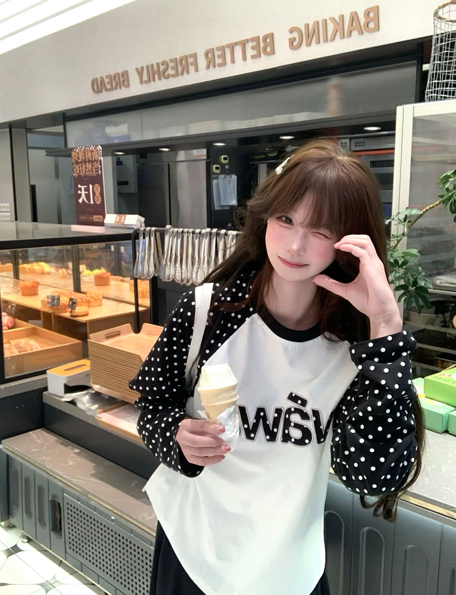 원본 크기 자수 패치 네리 가게 천 19 지점 220 그램 순면 긴팔 티셔츠 여성 상세 이미지 5