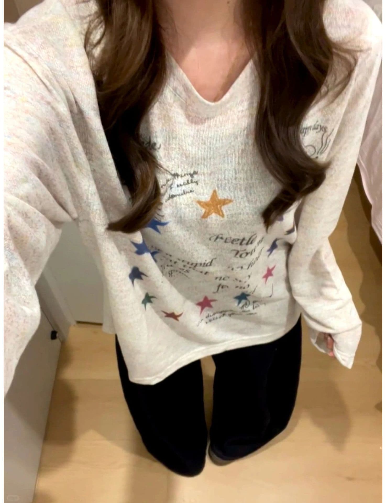 원본 솜씨 광저우 원단 긴팔 블라우스 티셔츠 여성