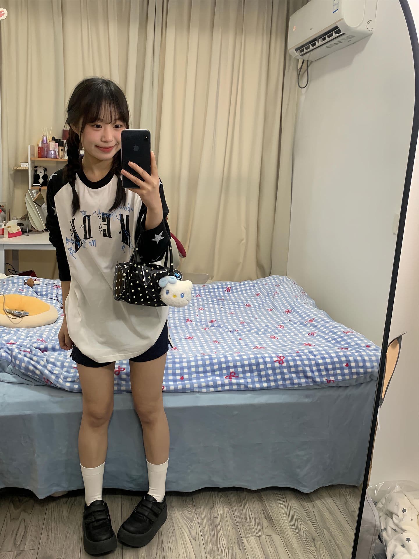 원본 솜씨 19 지점 220 그램 순면 긴팔 티셔츠 여성 이미지 3