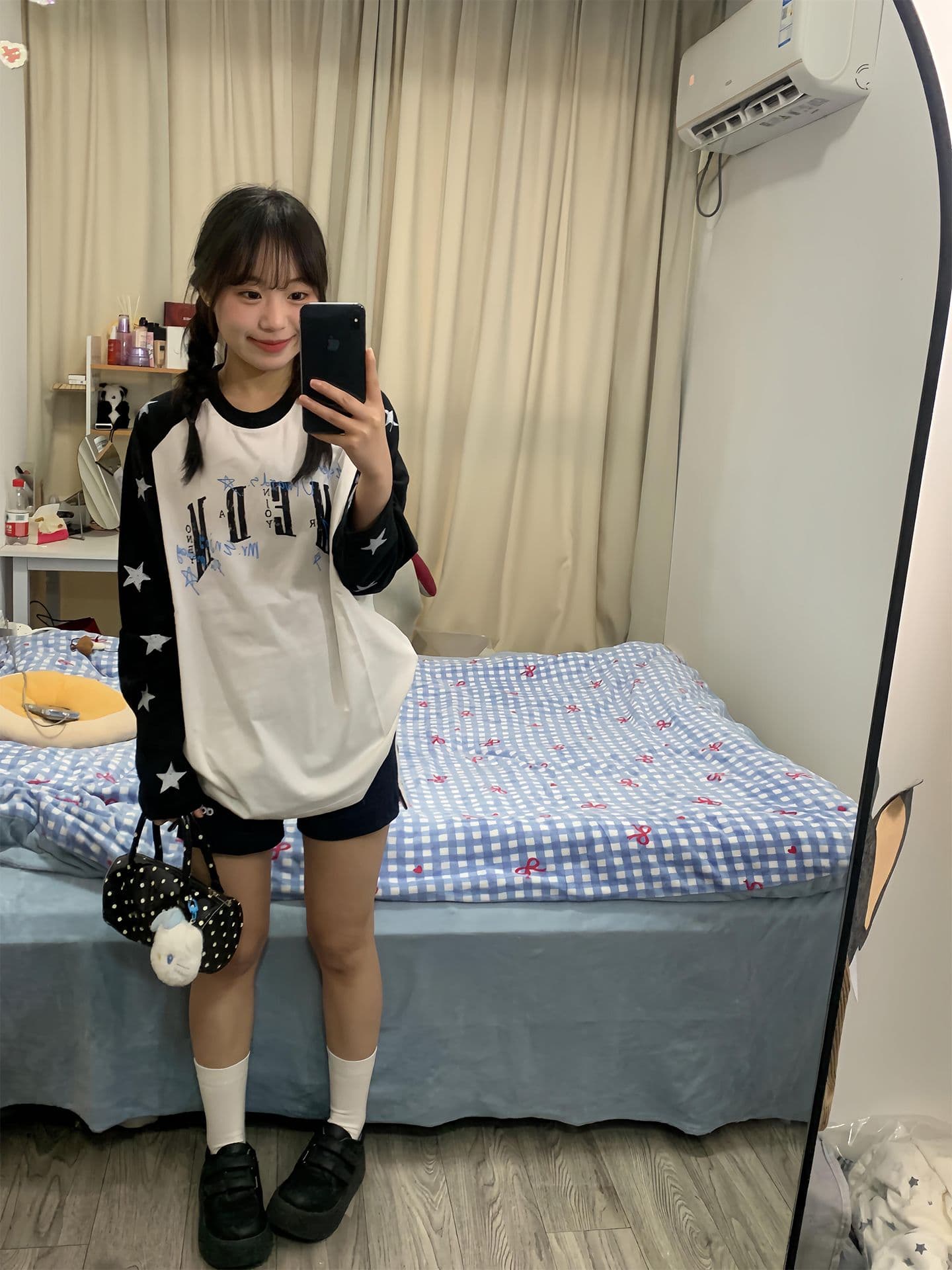 원본 솜씨 19 지점 220 그램 순면 긴팔 티셔츠 여성 상세 이미지 3
