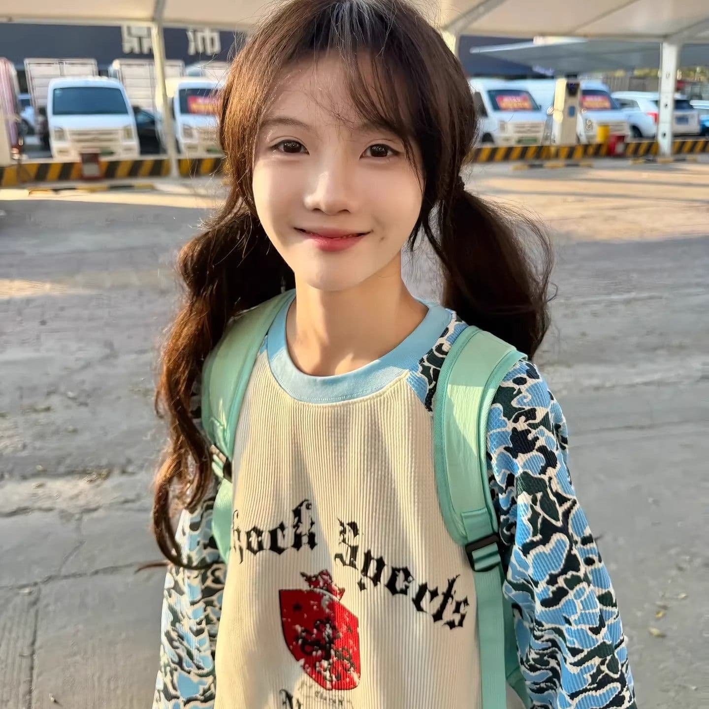 원본 솜씨 후아 남편 그리드 원단 긴팔 티셔츠 여성 상세 이미지 3
