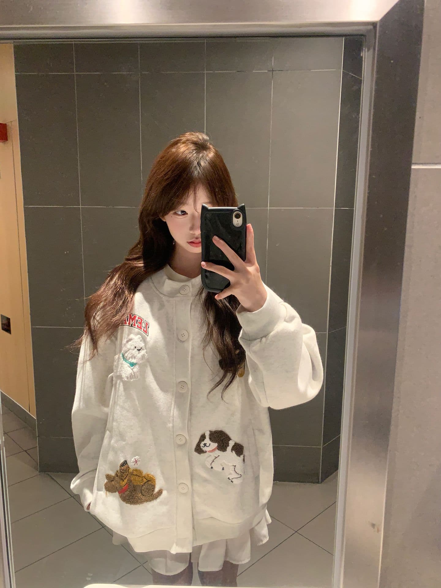 얇은 스타일 털이 있는 수건 자수 순수한 Mianhua 면 복합 후드티 여성 상세 이미지 3