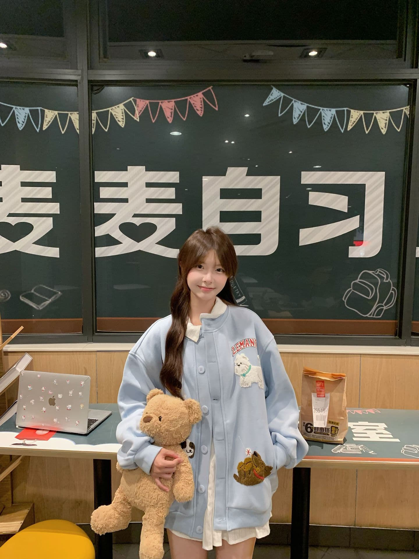 얇은 스타일 털이 있는 수건 자수 순수한 Mianhua 면 복합 후드티 여성 상세 이미지 11