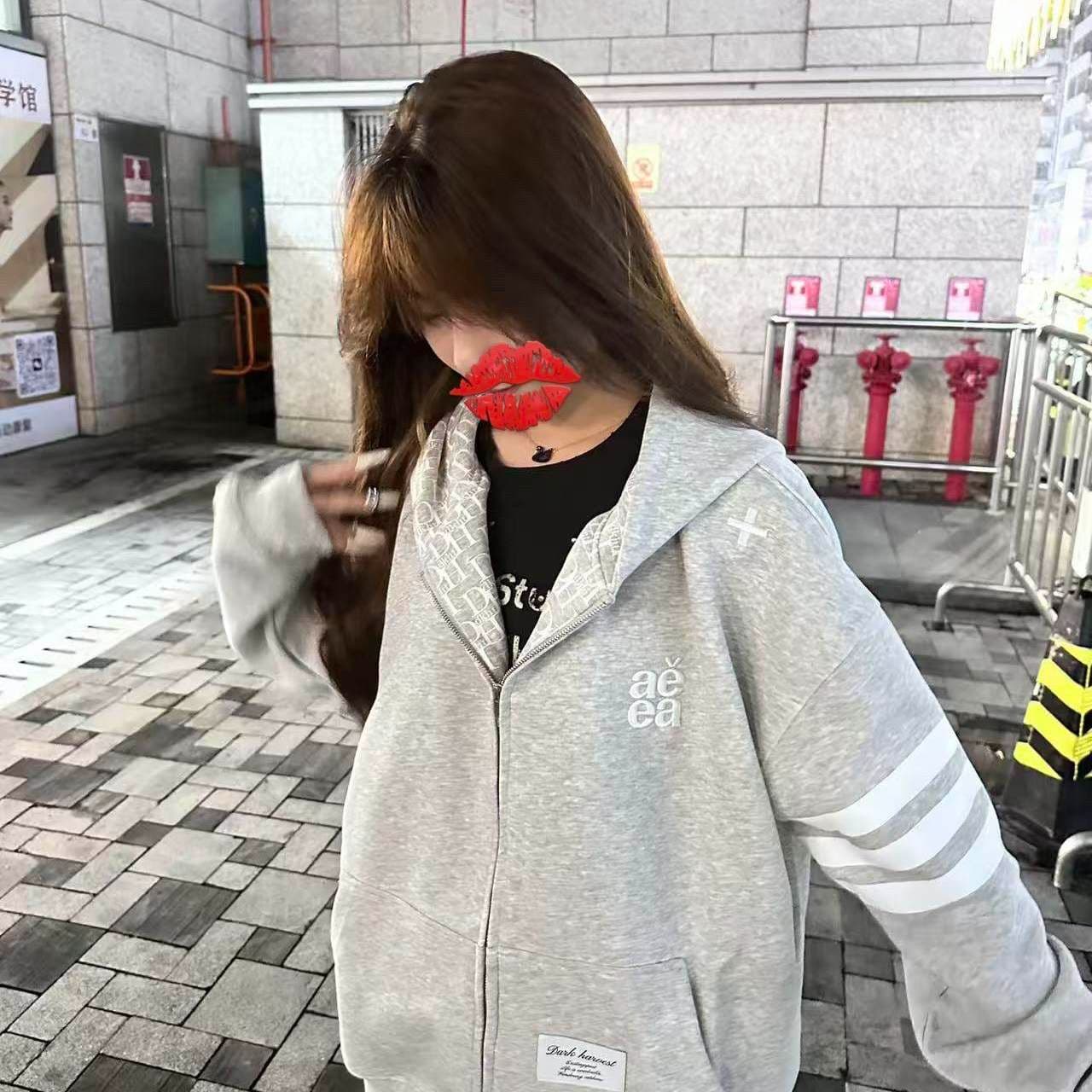 얇은 스타일 전후 자수 원본 천 인사이드 펌프 순수한 Mianhua 면 복합 후드티 여성 상세 이미지 6