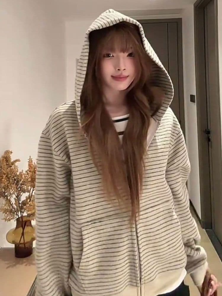 얇은 스타일 백금 지퍼 자수 이후 패키지 칼라 광저우 원본 원단 후드티 여성 상세 이미지 12