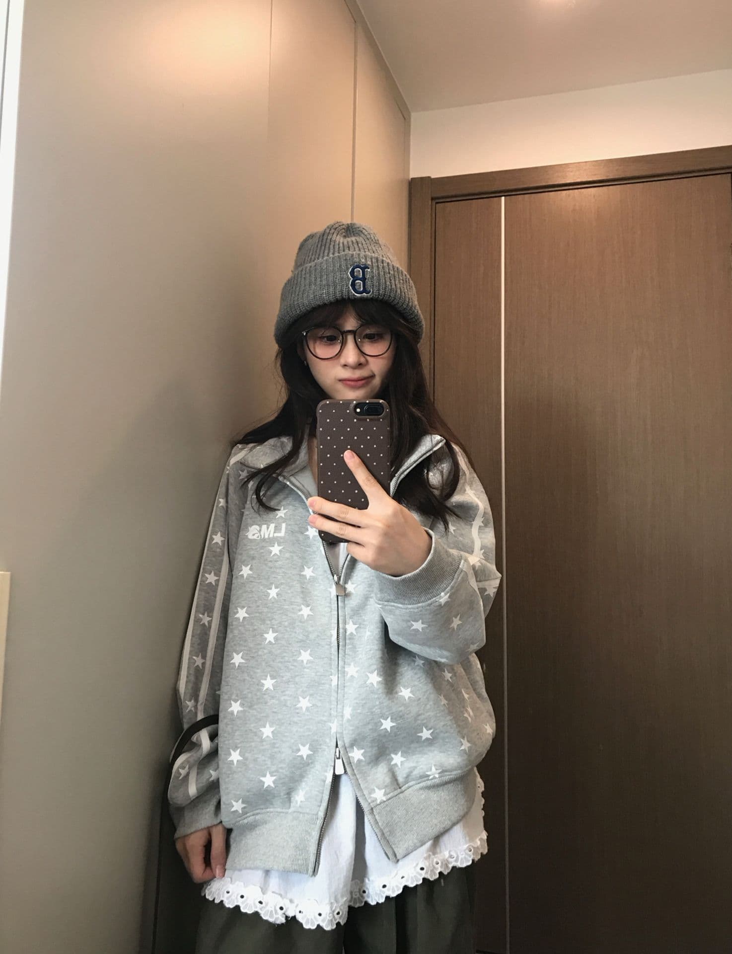 얇은 스타일 털이 있는 클립 칼라 것 백금 지퍼 자수 순수한 Mianhua 면 복합 후드티 여성 상세 이미지 14
