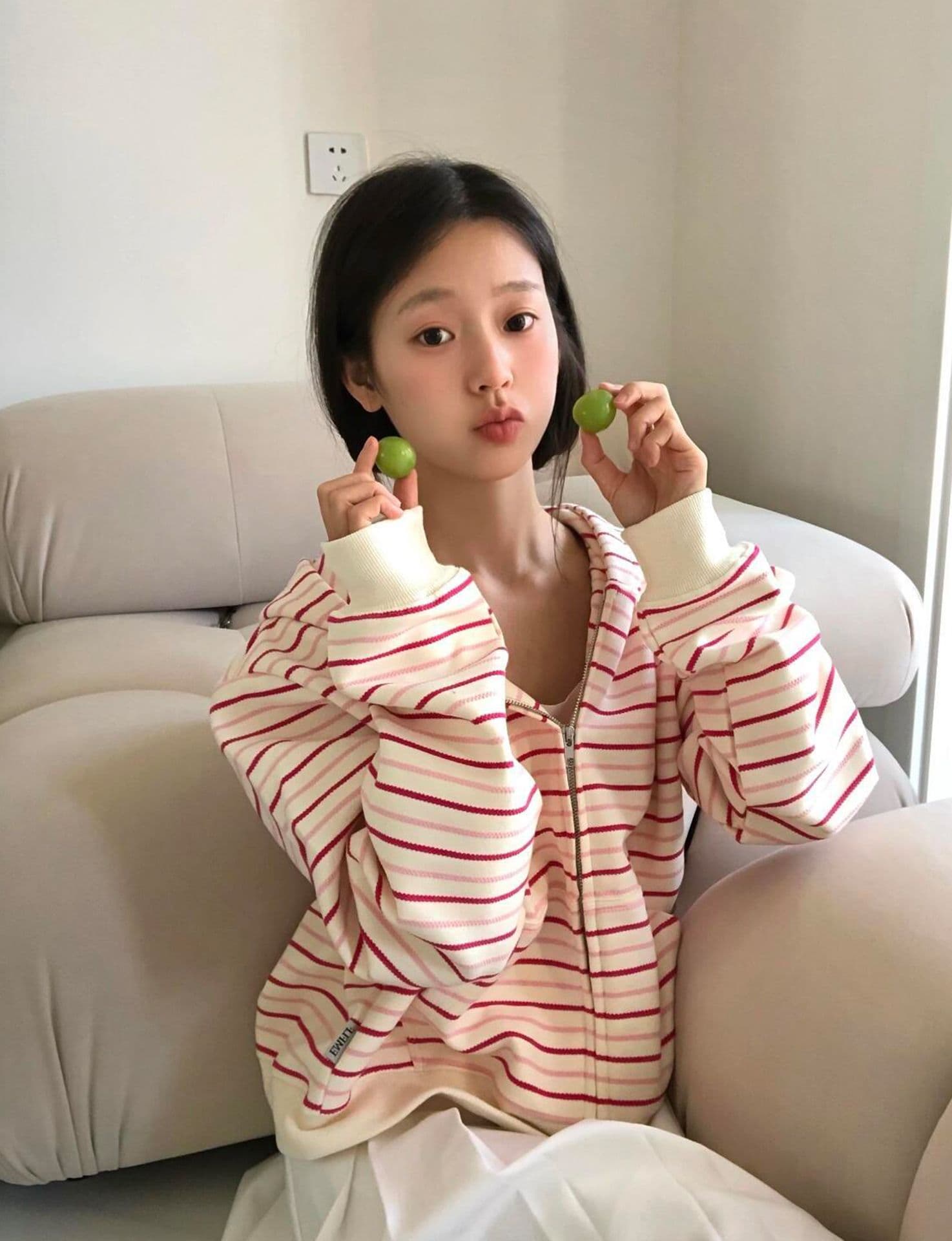 얇은 스타일 백금 지퍼 자수 원본 천 인사이드 펌프 순수한 Mianhua 면 복합 후드티 여성 상세 이미지 3
