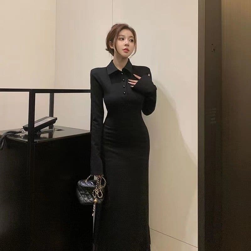 400g 사람들 면 빈 가스 층 벨트 어깨 패드 하나 프랑스식 패션 블랙 그는 벤 바람 셔츠 드레스 새로운 허리 수축 치마 상세 이미지 11