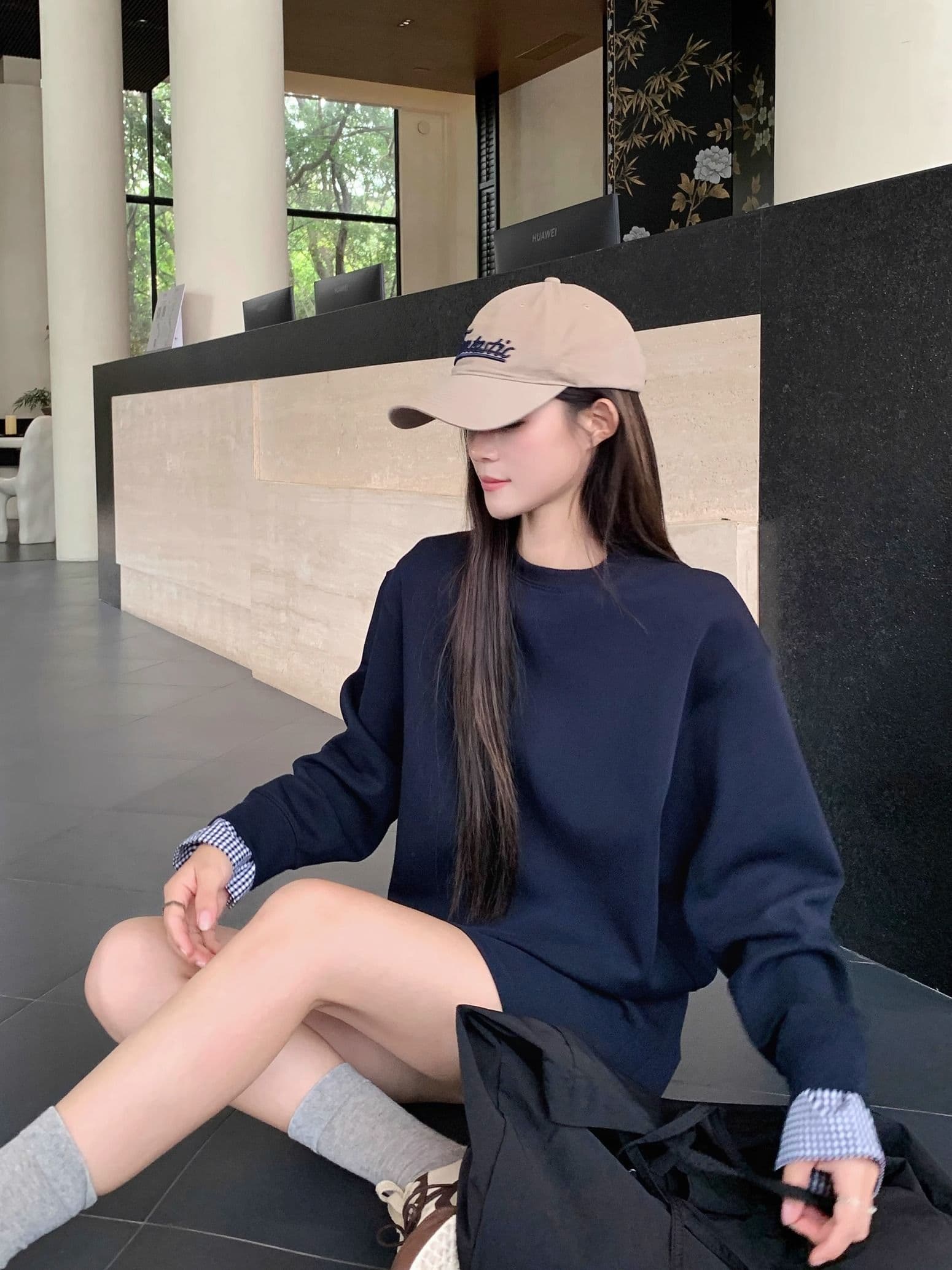 220 그램 사람들 면 원단 주머니 바지 인사이드 한 부서 품격 착용 가져 가라. 슬림해 보이는 패션 연령 감소 해군 투피스 세트 상세 이미지 14