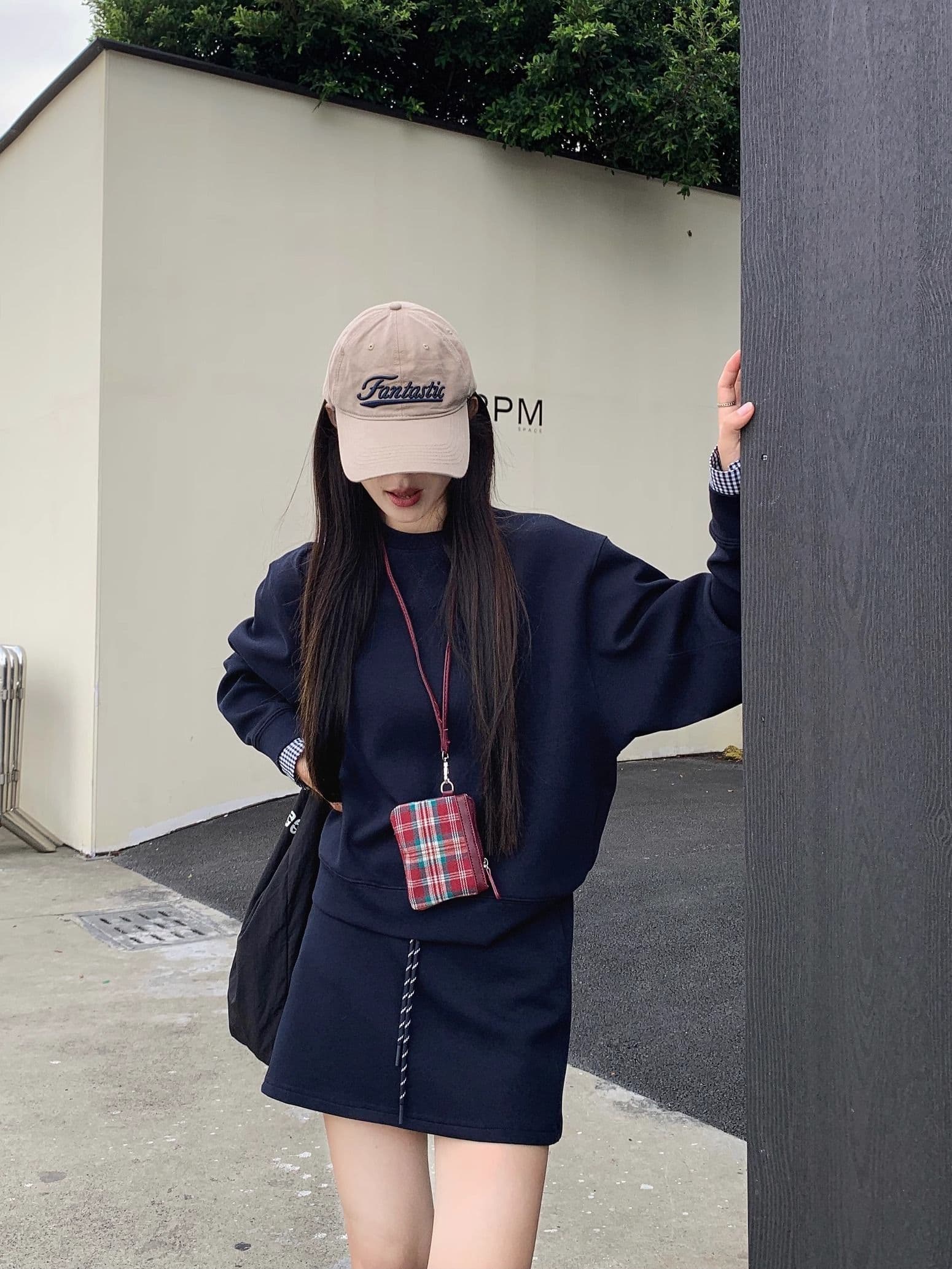 220 그램 사람들 면 원단 주머니 바지 인사이드 한 부서 품격 착용 가져 가라. 슬림해 보이는 패션 연령 감소 해군 투피스 세트 상세 이미지 17