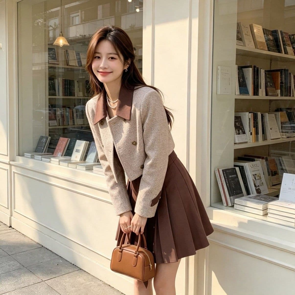 광저우 품질 프랑스식 레트로 작은 키 점프 슈트 치마 세트 여성 가을 겨울 새로운 작은 샤넬 스타일 재킷 치마 이미지 2