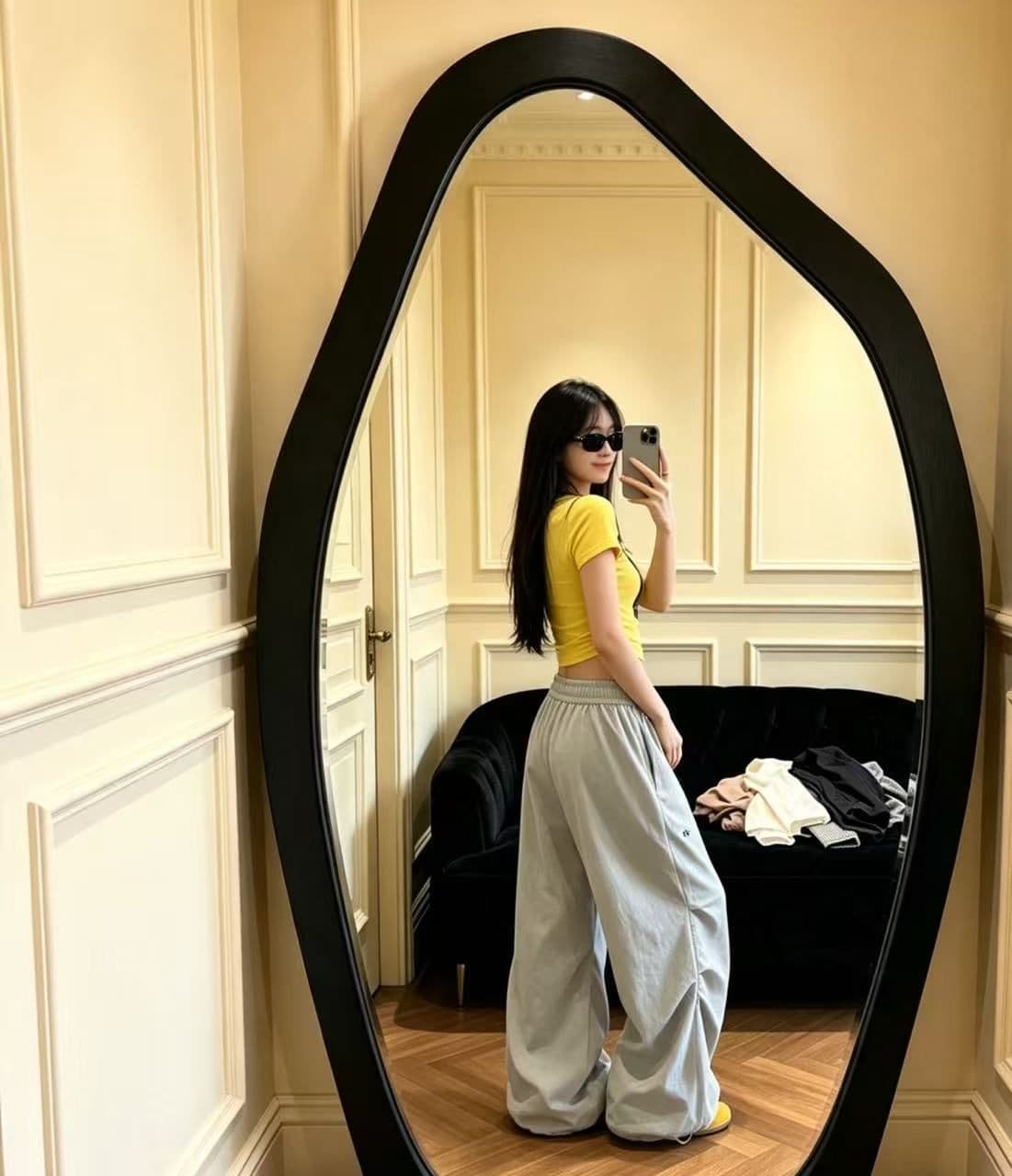 아메리칸 레트로 재즈 캐주얼 워크웨어 팬츠 여성 봄 ins 인터넷 유명인 넓은 다리 루즈핏 운동 춤추기 바지 여성 상세 이미지 2