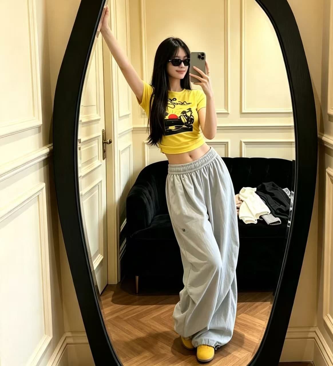 아메리칸 레트로 재즈 캐주얼 워크웨어 팬츠 여성 봄 ins 인터넷 유명인 넓은 다리 루즈핏 운동 춤추기 바지 여성 상세 이미지 4