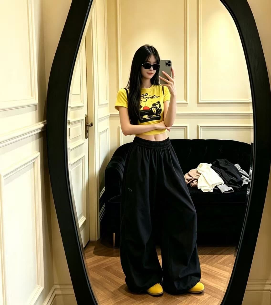 아메리칸 레트로 재즈 캐주얼 워크웨어 팬츠 여성 봄 ins 인터넷 유명인 넓은 다리 루즈핏 운동 춤추기 바지 여성 상세 이미지 8