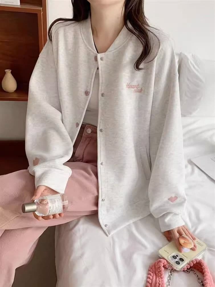 쌀 뭐라구? 복합 330 그램 2026 봄 가을 자수 카디건 코트 긴팔 맨위 트렌디 빅 사이즈 여성 의류 200 kg 상세 이미지 4