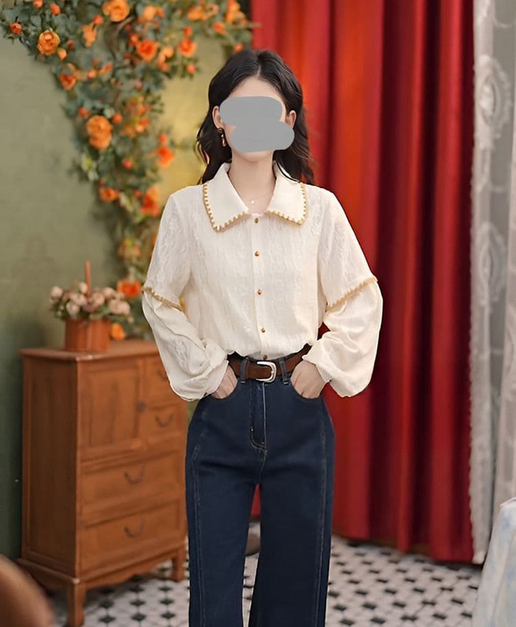 베스트 셰닐 하나 고급 센스 여성 새로운 항구 바람 레트로 베스트 상세 이미지 13