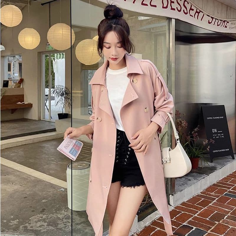 원본 것 핑크색 정장 칼라 바람막이 여성 새로운 작은 키 프랑스식 달콤함 우유 달콤한 부서 소녀 쇼트 스타일 재킷 이미지 2