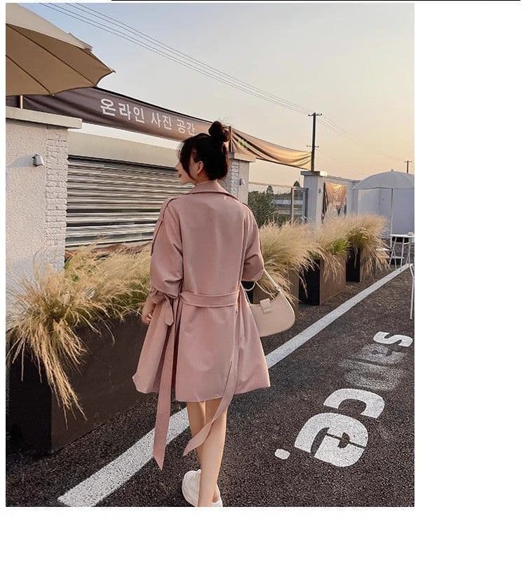 원본 것 핑크색 정장 칼라 바람막이 여성 새로운 작은 키 프랑스식 달콤함 우유 달콤한 부서 소녀 쇼트 스타일 재킷 상세 이미지 13