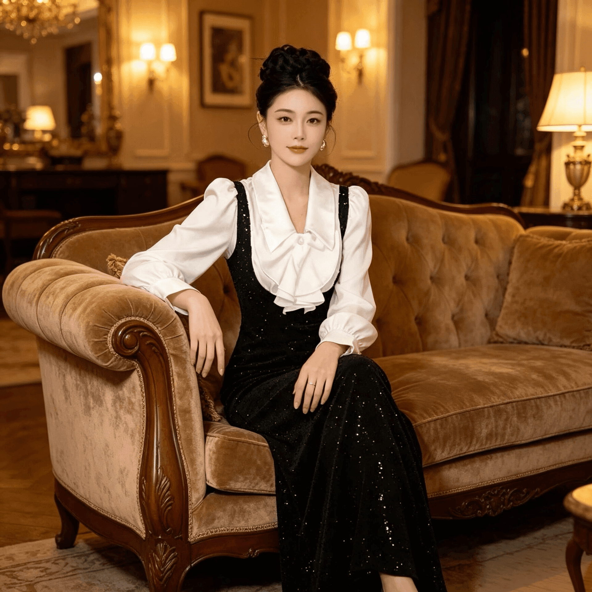 광저우 품질 페이크 레이어드 셔츠 칼라 슬림해 보이는 긴팔 검정색 드레스 작은 키 봄 가을 2026 상세 이미지 5