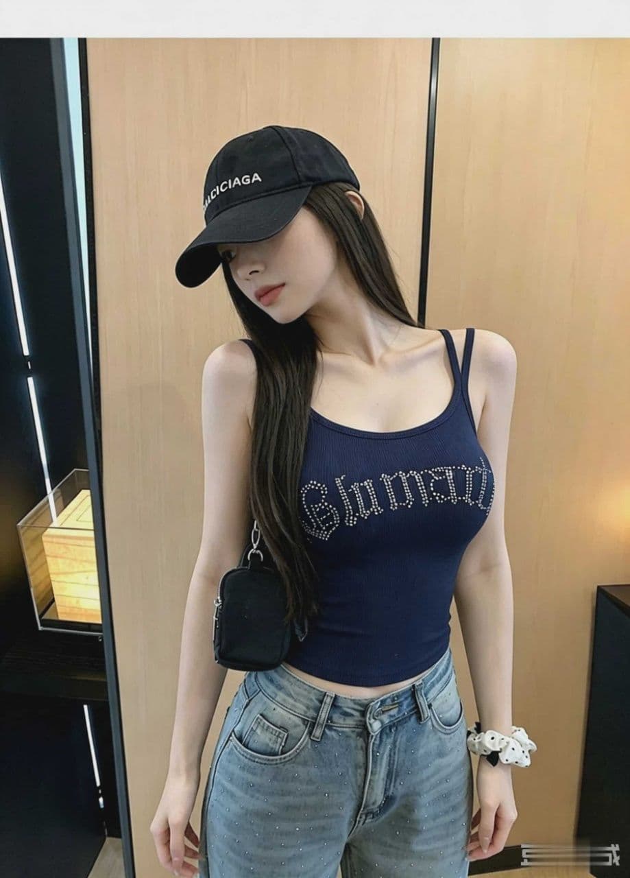 더블 어깨끈 알파벳 핫픽스 u 넥타이 가슴 패드 원피스 인사이드 가져 가라. 캐미솔 핫걸 슬림해 보이는 맨위 상세 이미지 15