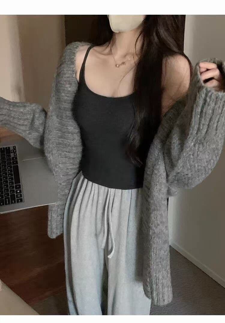 만화 가슴 기지 이 단락 연삭 털 순수한 리본 가슴 패드 캐미솔 De 플러시 몸매 가꾸기 슬림해 보이는 만나는 맨위 상세 이미지 7