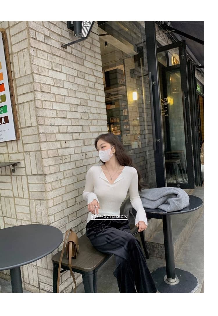2026 가을 겨울 새로운 단색 디자인 센스 작은 폴로 칼라 양모 니트 스웨터 여성 편안함 부드럽다 기본 셔츠 여성 트렌디 상세 이미지 12