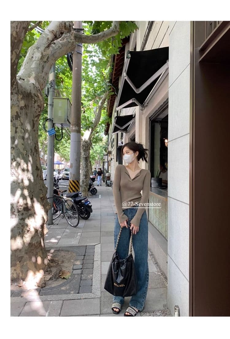 2026 가을 겨울 새로운 단색 디자인 센스 작은 폴로 칼라 양모 니트 스웨터 여성 편안함 부드럽다 기본 셔츠 여성 트렌디 상세 이미지 22