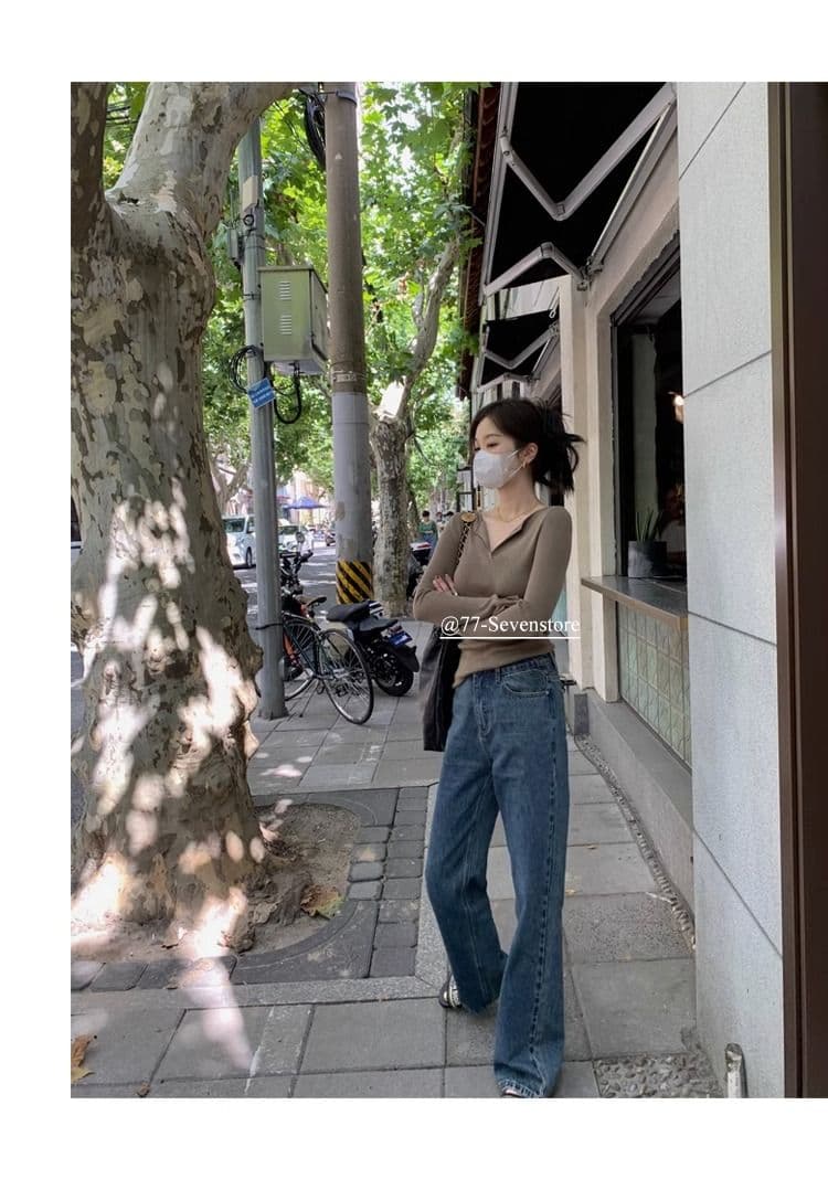 2026 가을 겨울 새로운 단색 디자인 센스 작은 폴로 칼라 양모 니트 스웨터 여성 편안함 부드럽다 기본 셔츠 여성 트렌디 상세 이미지 35
