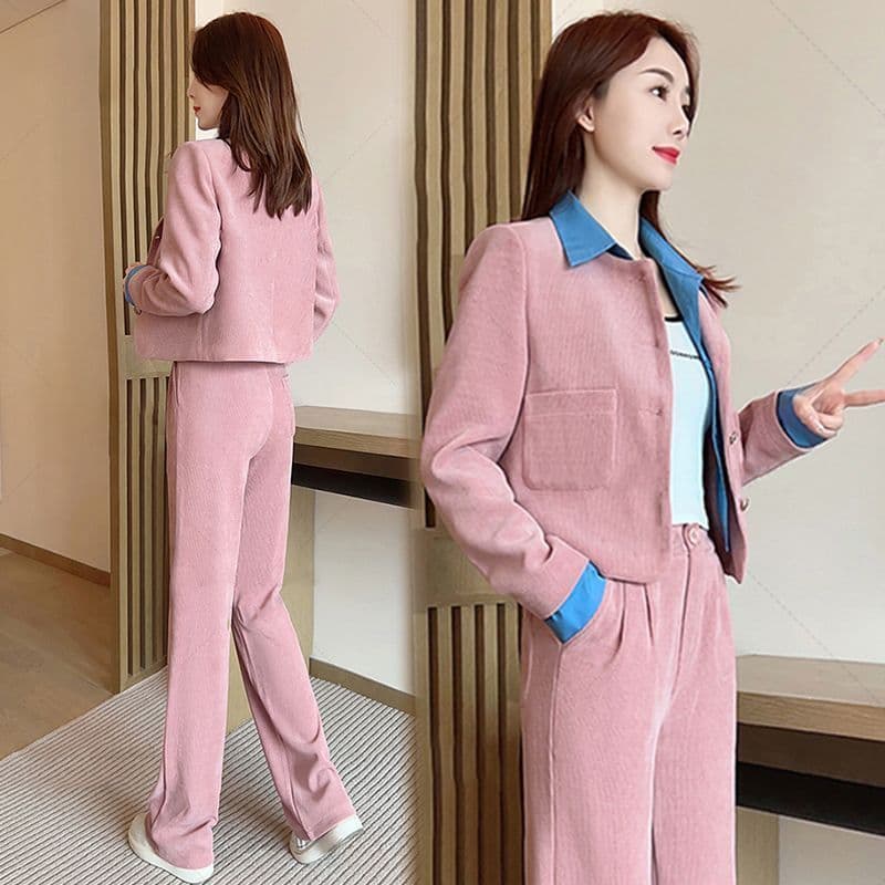 패션 폴로 칼라 셔츠 페이크 레이어드 여성 봄 가을 2026 년 새로운 슬림해 보이는 POLO 칼라 맨위 투피스 슈트