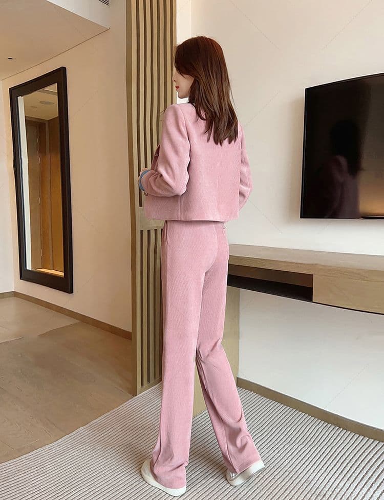 패션 폴로 칼라 셔츠 페이크 레이어드 여성 봄 가을 2026 년 새로운 슬림해 보이는 POLO 칼라 맨위 투피스 슈트 상세 이미지 9