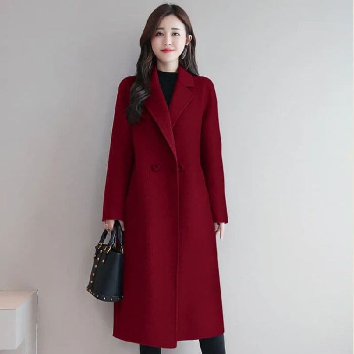 가을 겨울 새로운 용과 봉황 뭐라구? 모직 코트 여자 중간 롱 코트 무릎 아래 루즈핏 슬림해 보이는 고급 인기 모직 여성 코트 상세 이미지 10