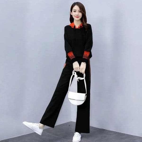 가을 겨울 새로운 엄마 세트 여성 레저 패션 연령 감소 외국 가스 슬림해 보이는 투피스 세트 로얄 자매 팬 품격 여신 이미지 3