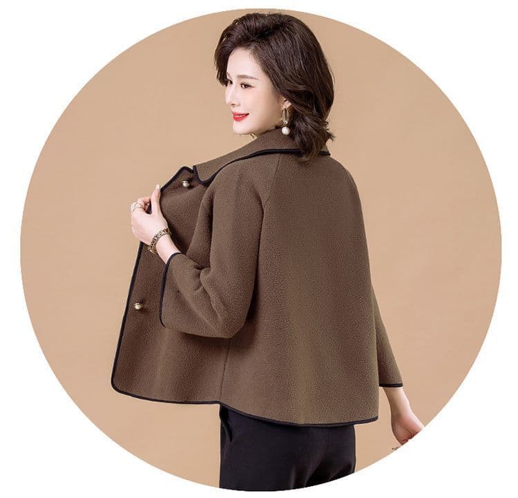 어머니 드레스 외국 가스 단면 뭐라구? 짧은 여성 코트 봄 가을 중노년 고급 패션 루즈핏 봄 드레스 모직 외투 상세 이미지 16