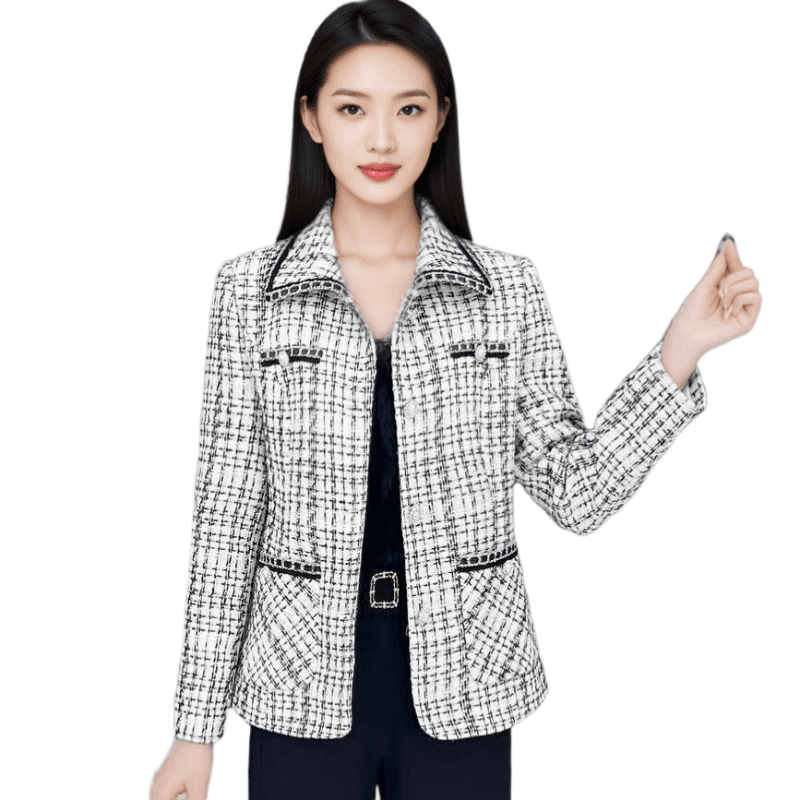 정품 봄 가을 여성 코트 고급 새로운 작은 샤넬 스타일 여성 의류 카운터 계절 캐주얼 맨위 정장 다용도 외국 가스 연령 감소 상세 이미지 21