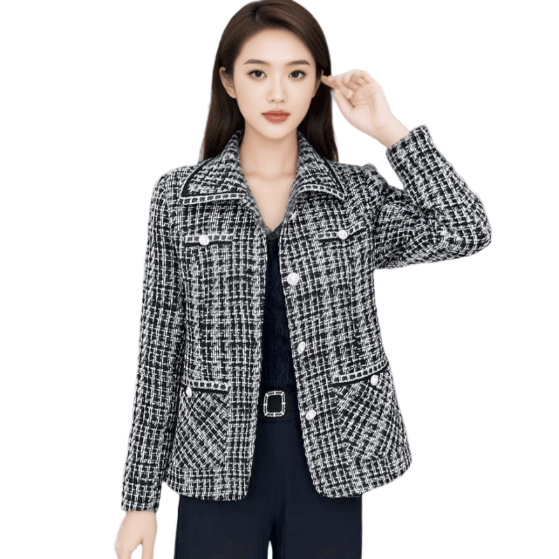 정품 봄 가을 여성 코트 고급 새로운 작은 샤넬 스타일 여성 의류 카운터 계절 캐주얼 맨위 정장 다용도 외국 가스 연령 감소 상세 이미지 37