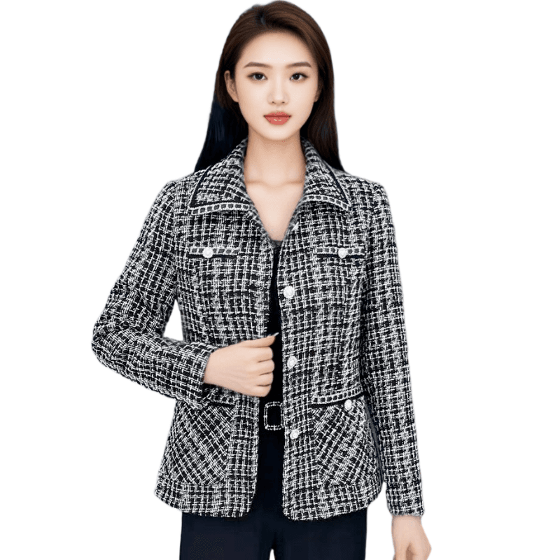 정품 봄 가을 여성 코트 고급 새로운 작은 샤넬 스타일 여성 의류 카운터 계절 캐주얼 맨위 정장 다용도 외국 가스 연령 감소 상세 이미지 38