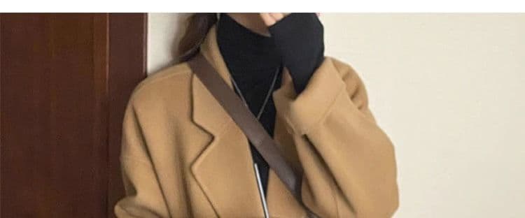 오트밀 색상 모직 코트 여성 2026 가을 겨울 새로운 한국 스타일 루즈핏 중간 길이 폭발 자켓 상세 이미지 25