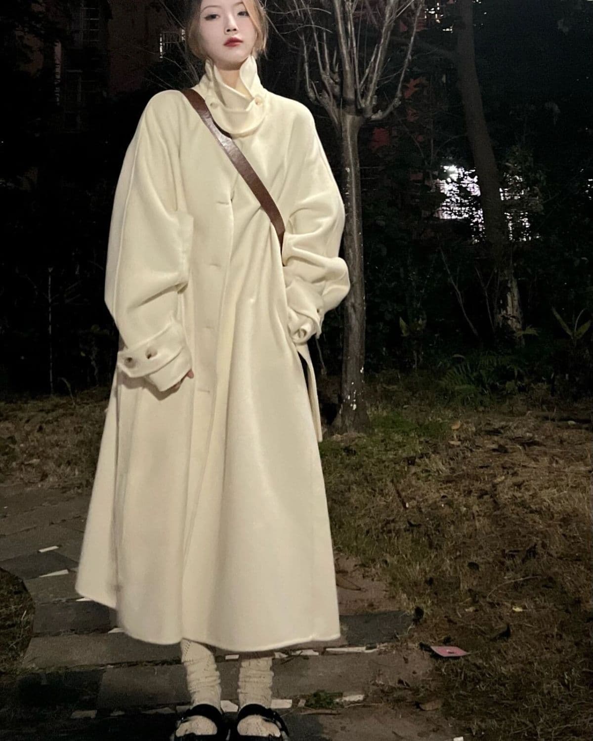 2026 새로운 한 부서 모직 코트 여성 겨울 작은 키 그는 벤 바람 롱 코트 모직 패션 품격 여성 코트 상세 이미지 4