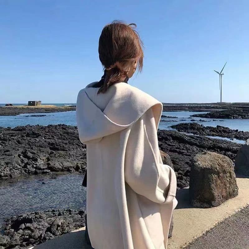 단면 모직 코트 가을 겨울 다용도 작은 샤넬 스타일 짧은 개인 프랑스식 망토 모직 외투 여자 학생 쇼트 스타일 이미지 5