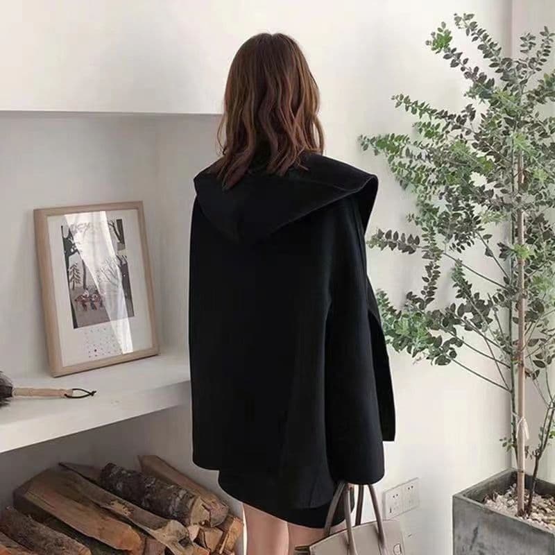 단면 모직 코트 가을 겨울 다용도 작은 샤넬 스타일 짧은 개인 프랑스식 망토 모직 외투 여자 학생 쇼트 스타일 이미지 4