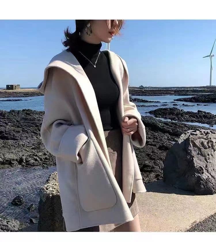 단면 모직 코트 가을 겨울 다용도 작은 샤넬 스타일 짧은 개인 프랑스식 망토 모직 외투 여자 학생 쇼트 스타일 상세 이미지 4