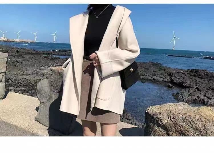 단면 모직 코트 가을 겨울 다용도 작은 샤넬 스타일 짧은 개인 프랑스식 망토 모직 외투 여자 학생 쇼트 스타일 상세 이미지 5