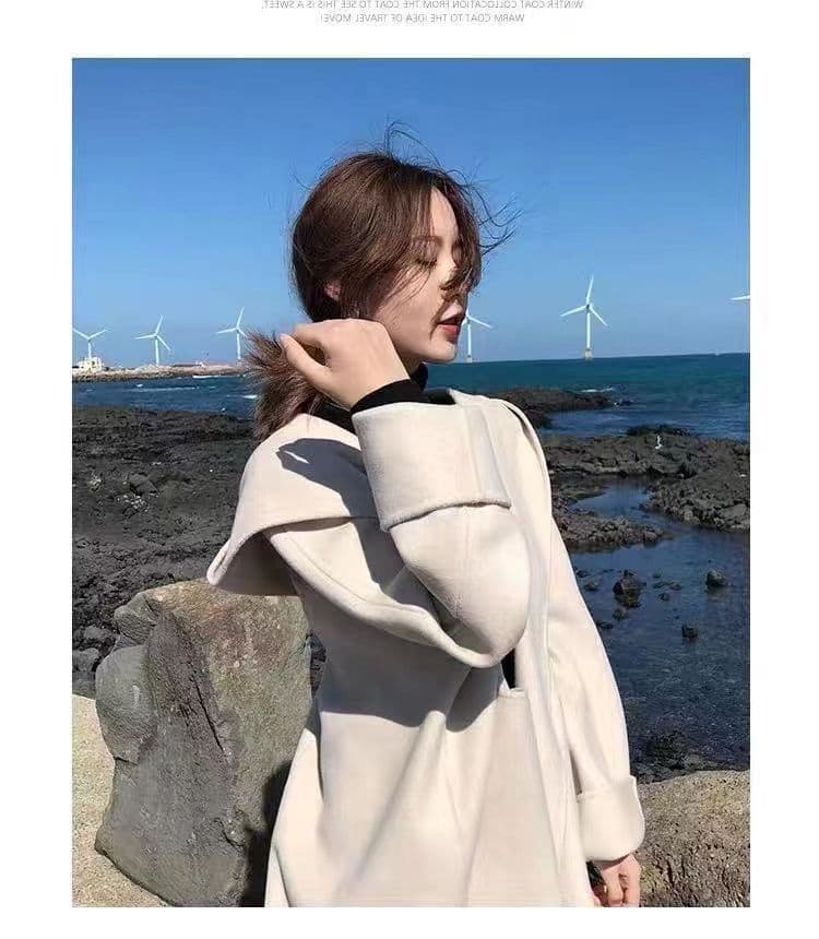 단면 모직 코트 가을 겨울 다용도 작은 샤넬 스타일 짧은 개인 프랑스식 망토 모직 외투 여자 학생 쇼트 스타일 상세 이미지 8