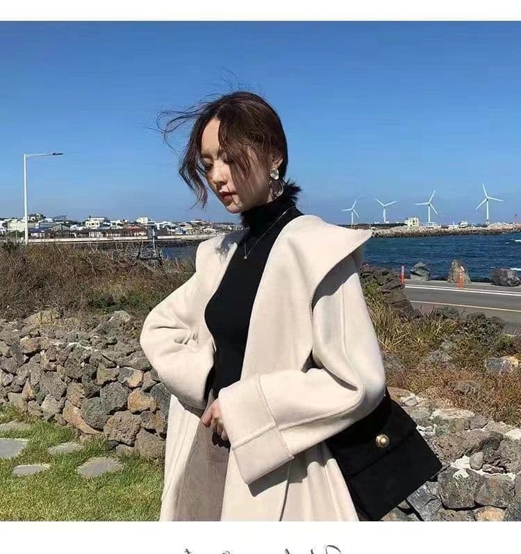 단면 모직 코트 가을 겨울 다용도 작은 샤넬 스타일 짧은 개인 프랑스식 망토 모직 외투 여자 학생 쇼트 스타일 상세 이미지 12